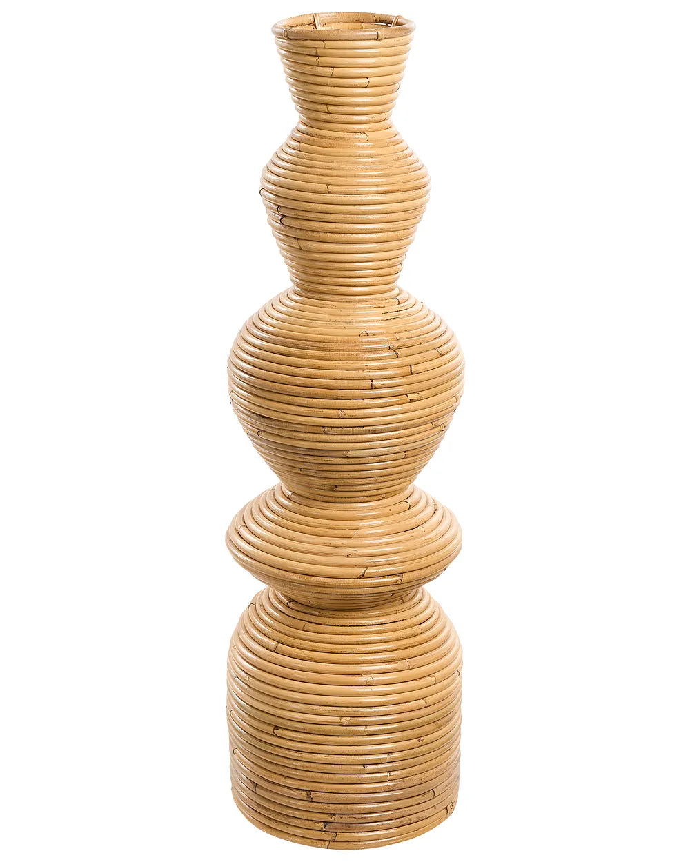 Wysoki wazon dekoracyjny z naturalnego rattanu 70 cm