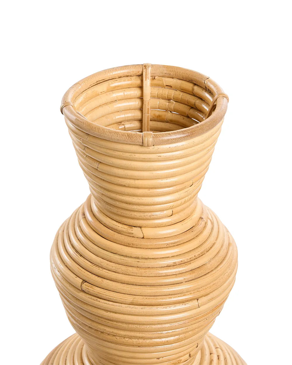 Wysoki wazon dekoracyjny z naturalnego rattanu 70 cm