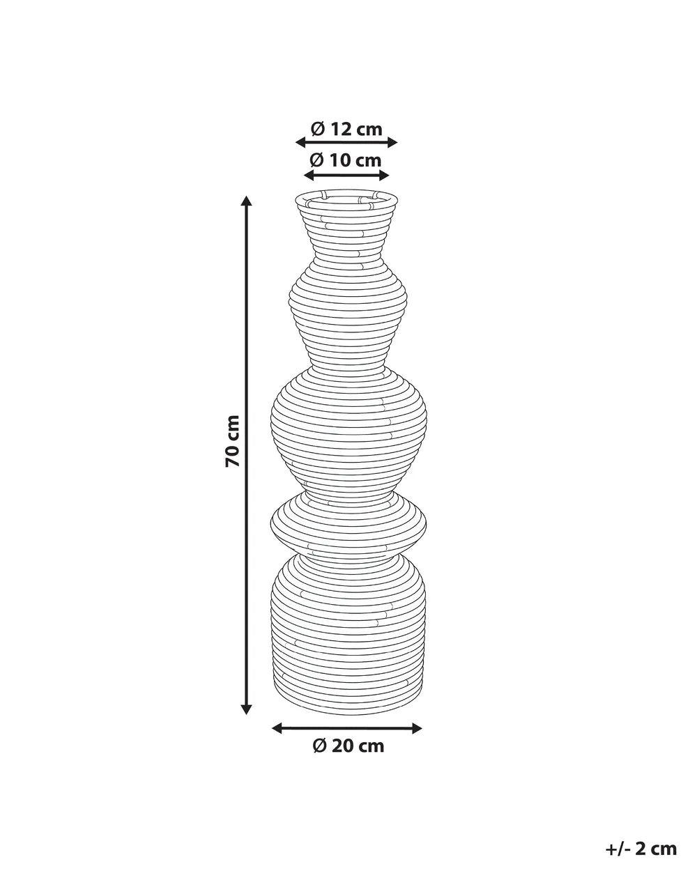 Wysoki wazon dekoracyjny z naturalnego rattanu 70 cm